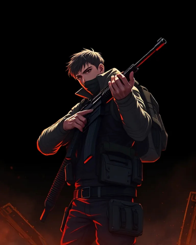 Portrait of A guy with a gun