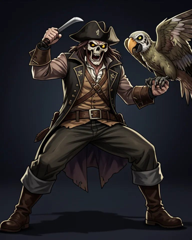 Portrait of Captain Spanx and the war Bird.