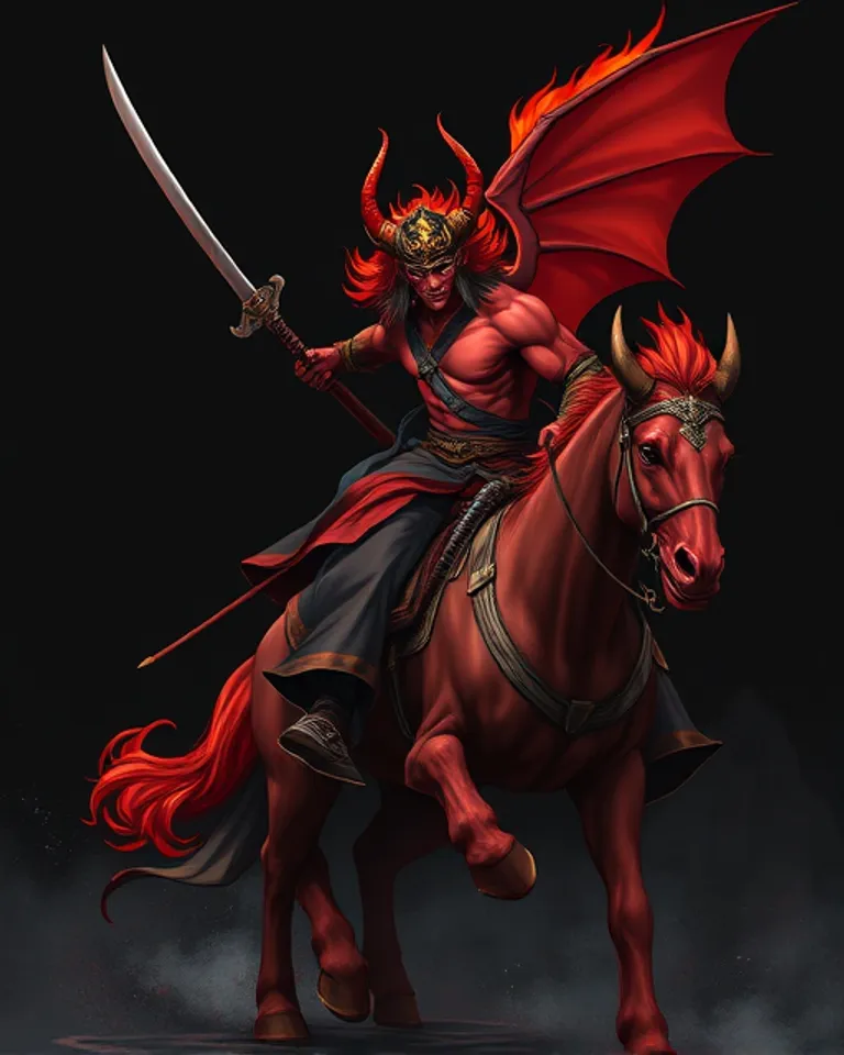 Portrait of Demon samurai