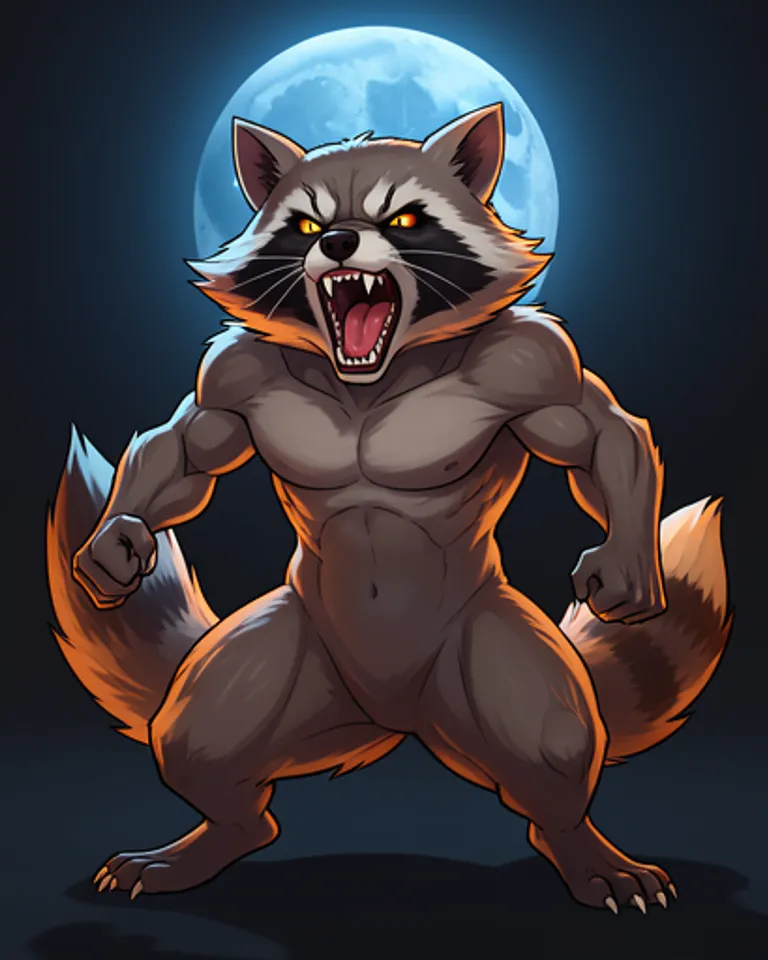 Portrait of Rabid Racoon