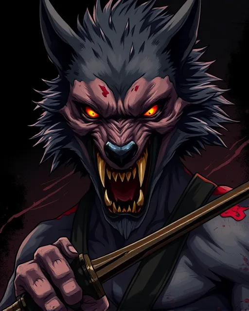 Portrait of Feral Werewolf