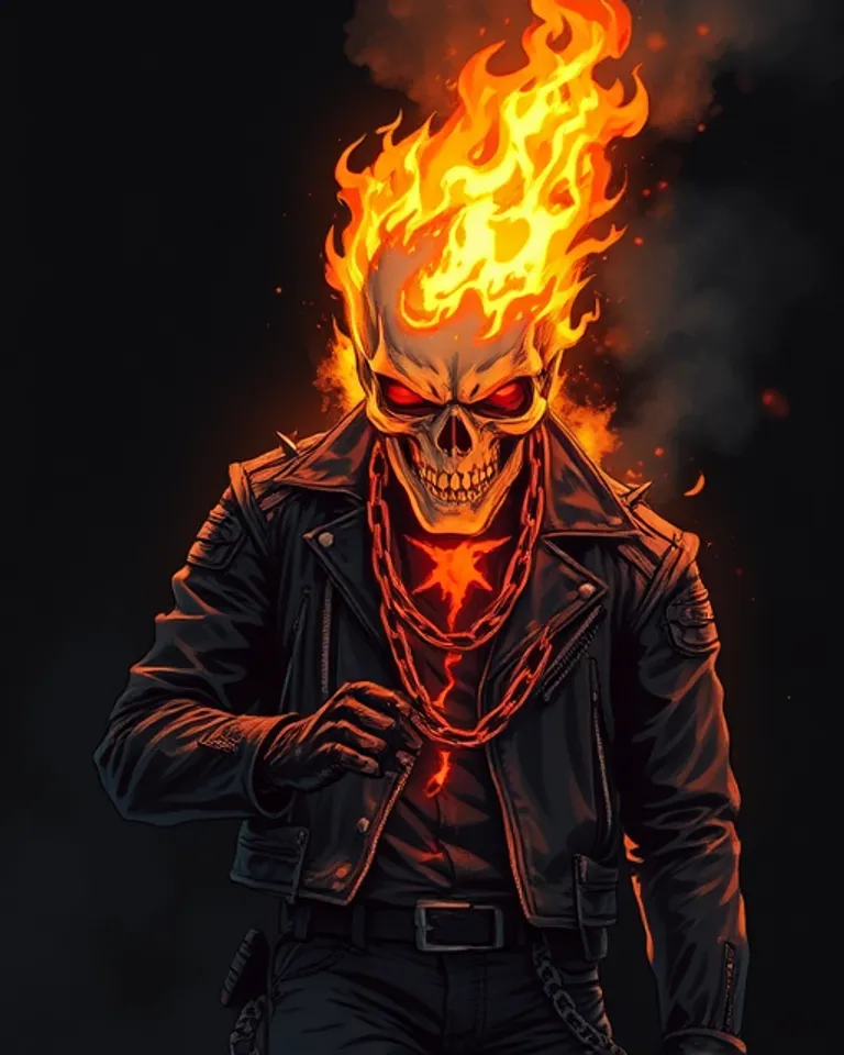 Portrait of Ghost Rider, Robbie Reyes