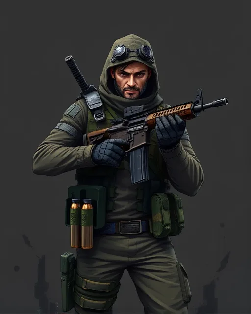 Portrait of Scarred Operator
