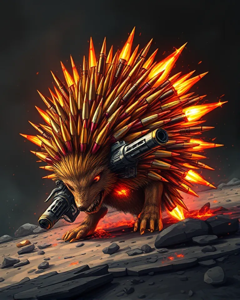 Portrait of Machine gun hedgehog