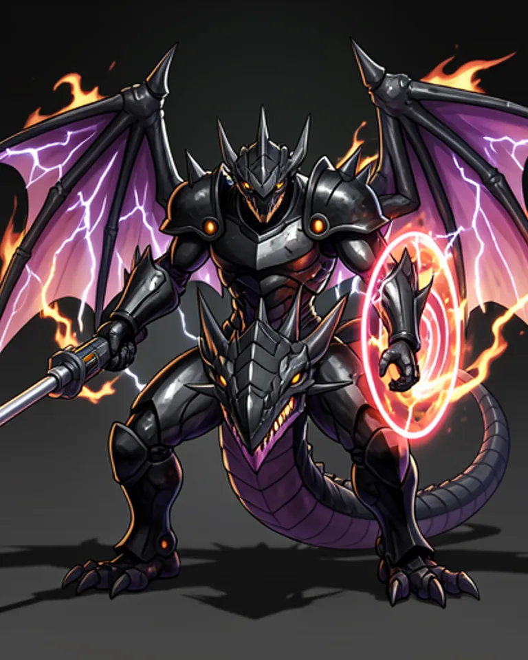 Portrait of Giant Eldritc lord on cyberdragon 