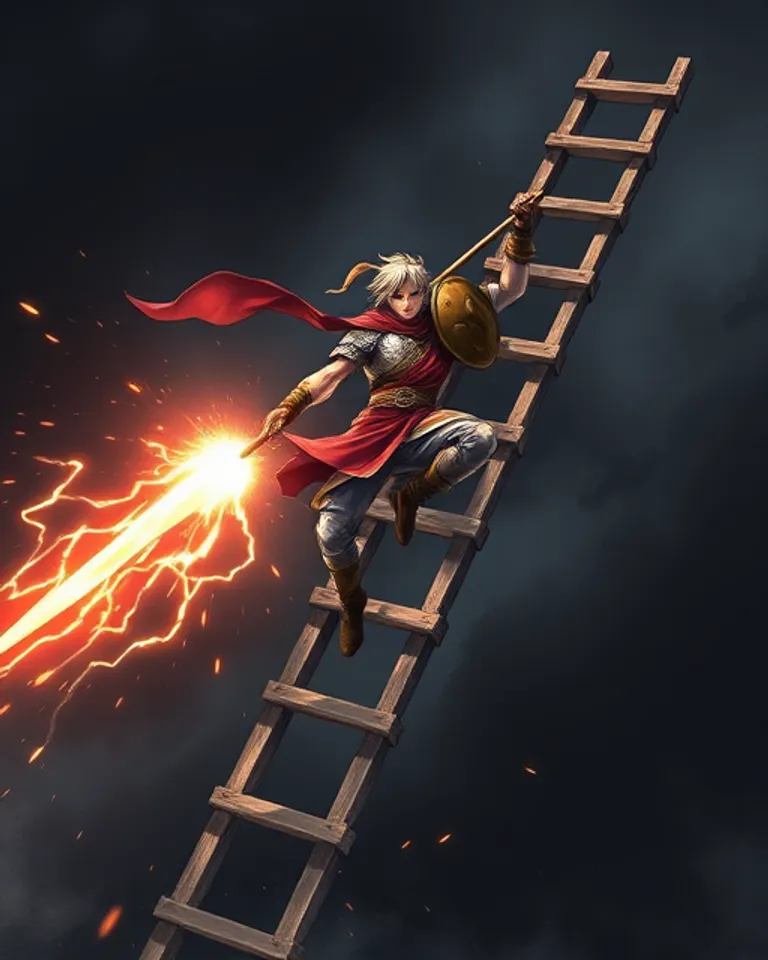 Portrait of Ladder Climber