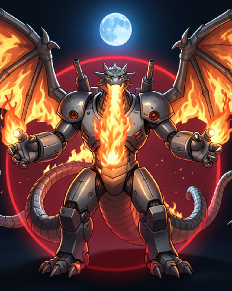 Portrait of Mecha dragon - Gojira