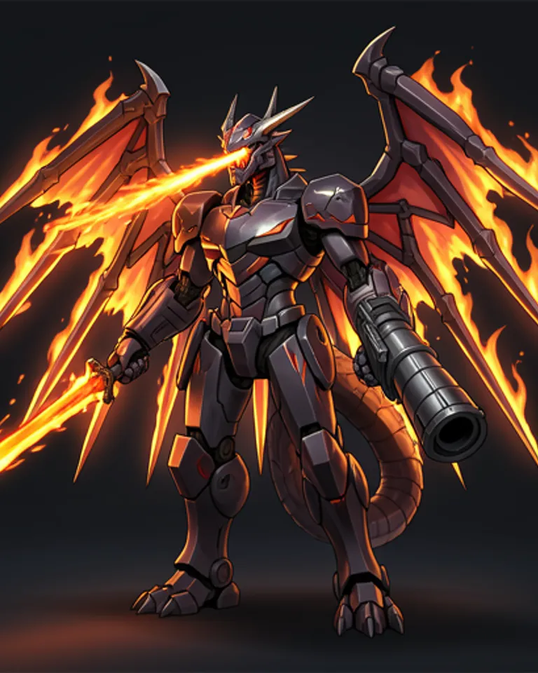 Portrait of Mecha dragon - Hiryu