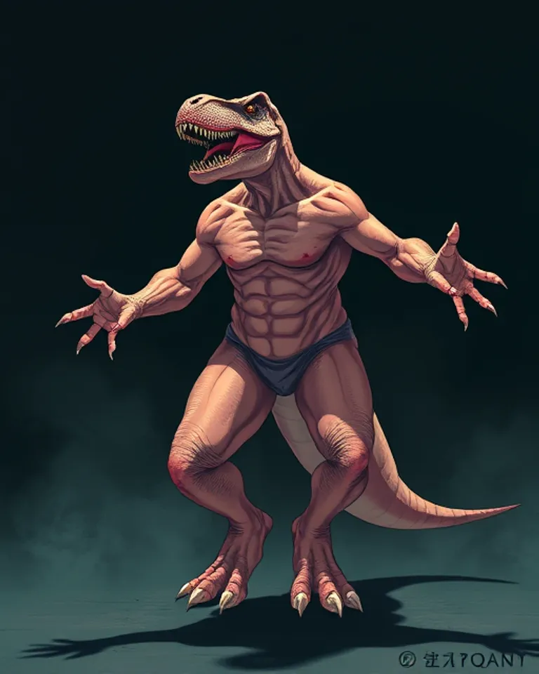 Portrait of Rexman the T-Rex man