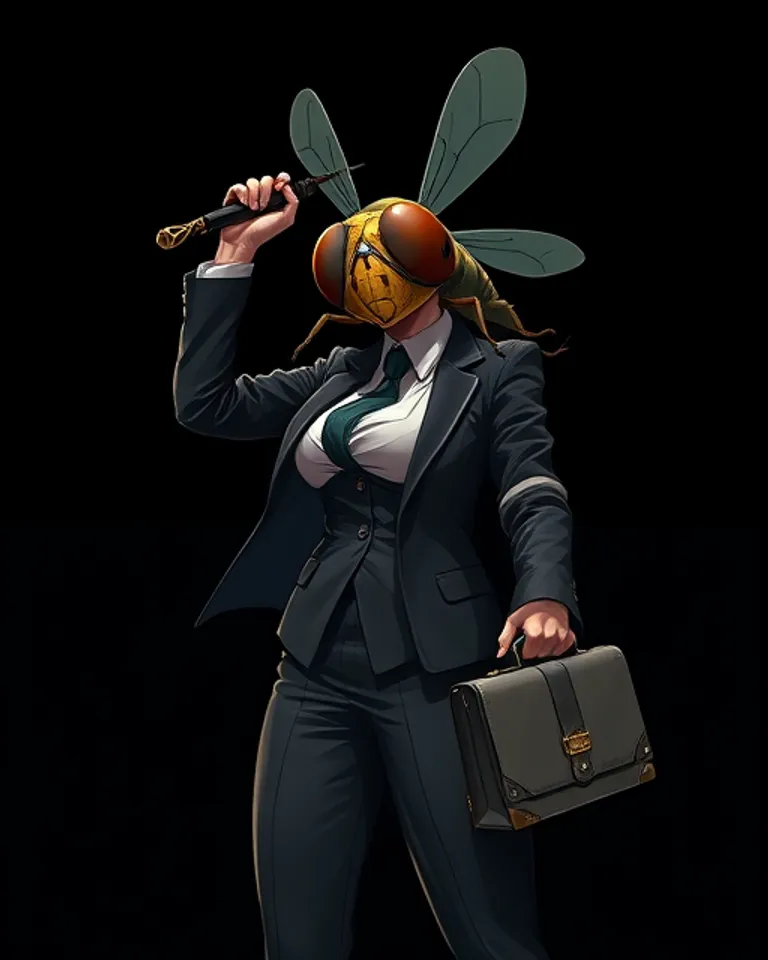 Portrait of Nancy the housefly lawyer