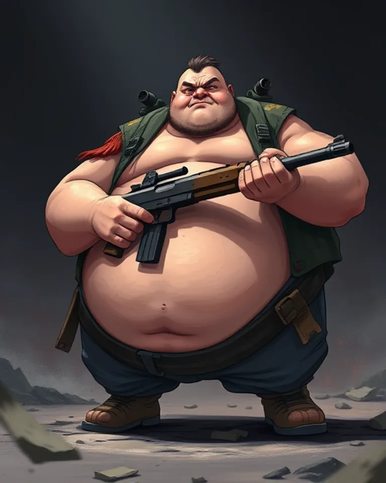 Portrait of Extremely obese man with obesity