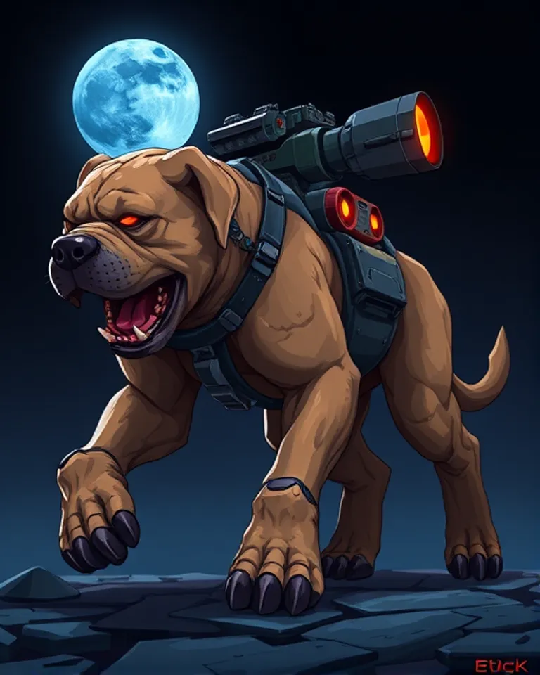 Portrait of Machine Gun Dog