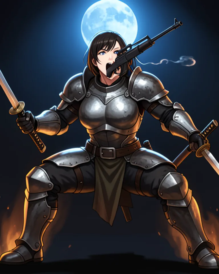 Portrait of Woman With Cannon Breath