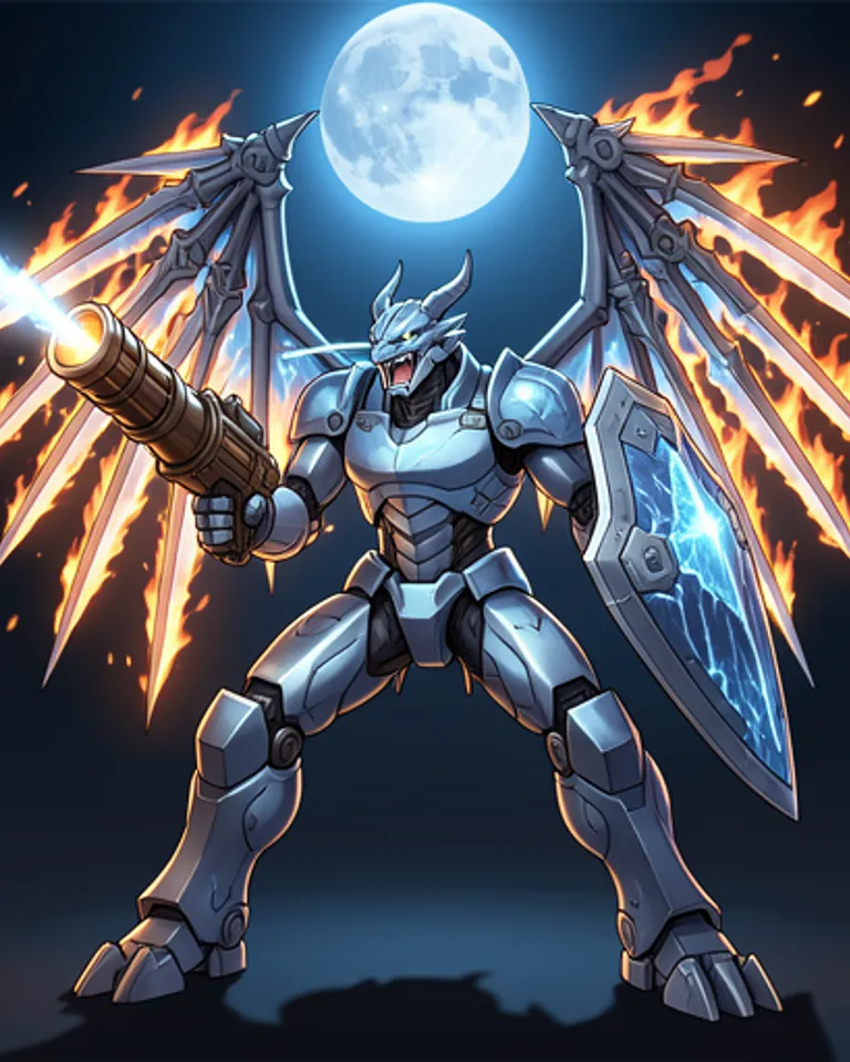 Portrait of Mecha Dragon - Frostbite