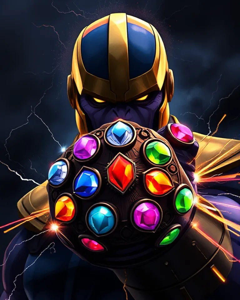Portrait of Thanos, wielder of infinity gems