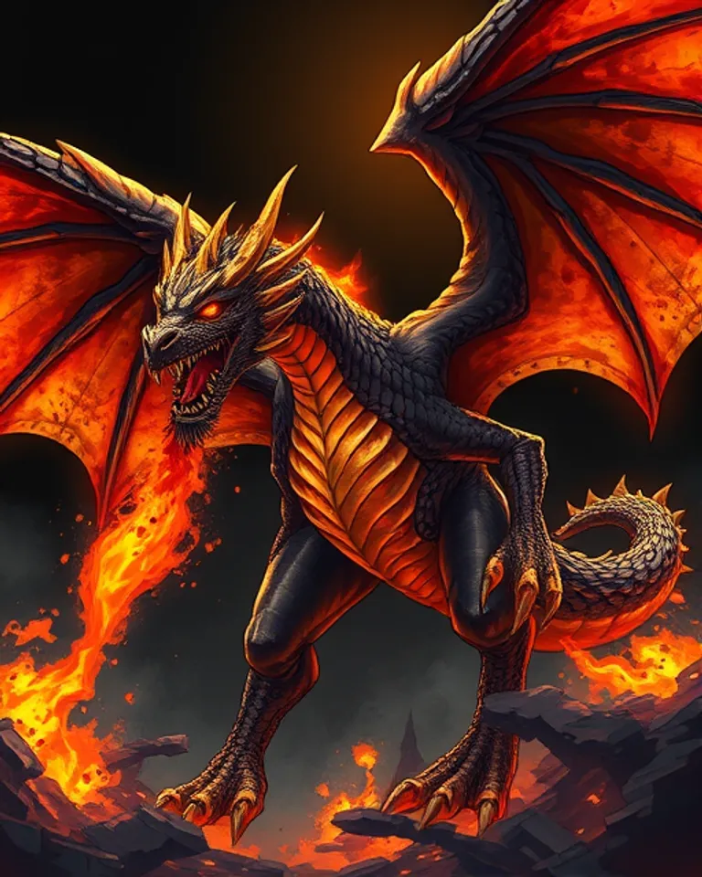 Portrait of Solkarax, Tyrant of the Molten Sky
