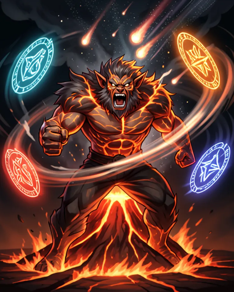Portrait of Shielded volcano elemental god