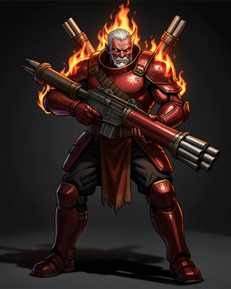 Portrait of Demon fire solider