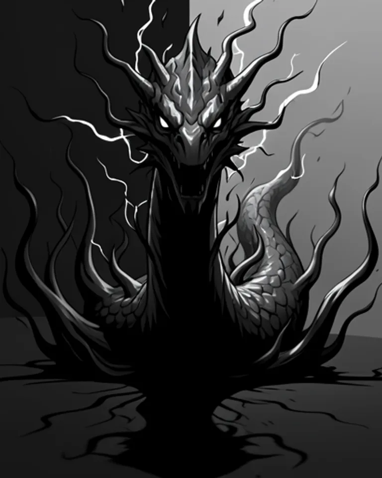 Portrait of Leviathan smoky shadow tendrils