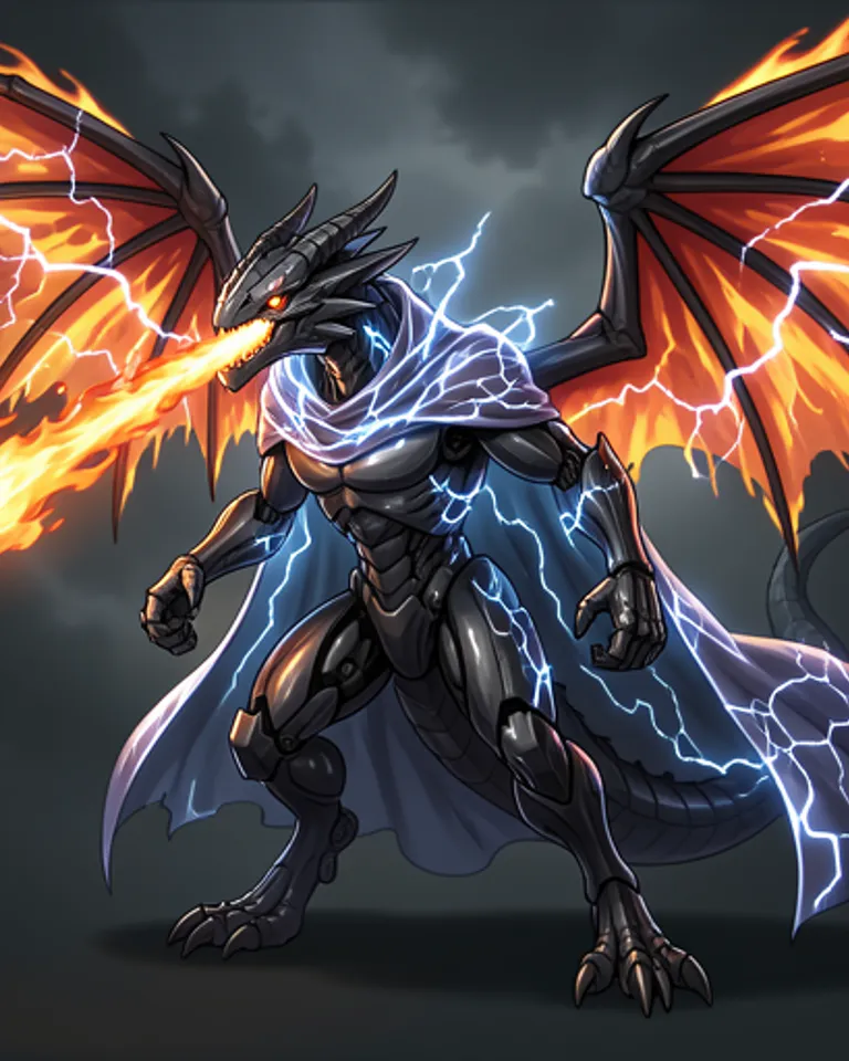 Portrait of Cybernetic Elemental Wyvern