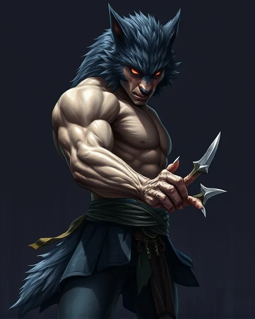 Portrait of Howling Werewolf