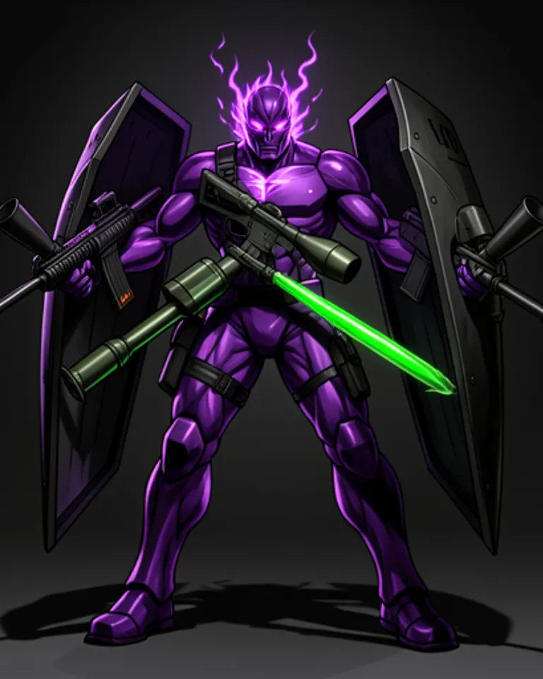 Portrait of Purple phalanx laser and rocketeer