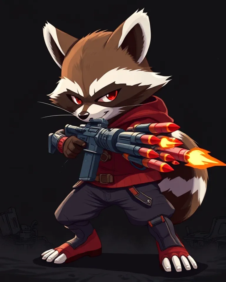Portrait of Rocket (the raccoon)