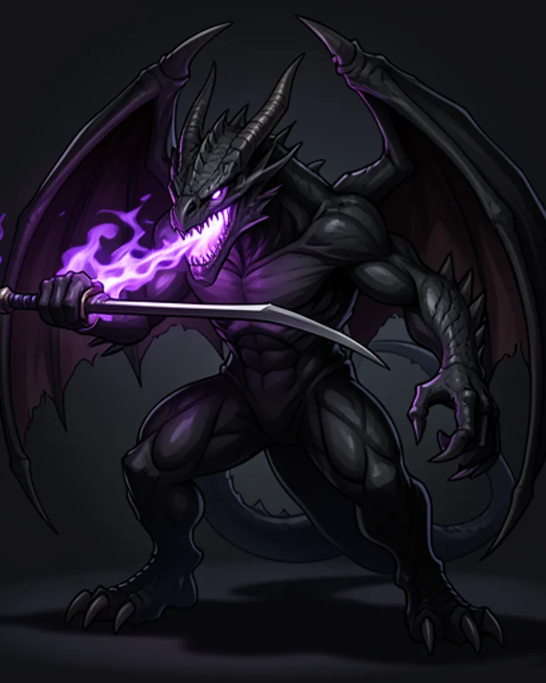 Portrait of Old black dragon