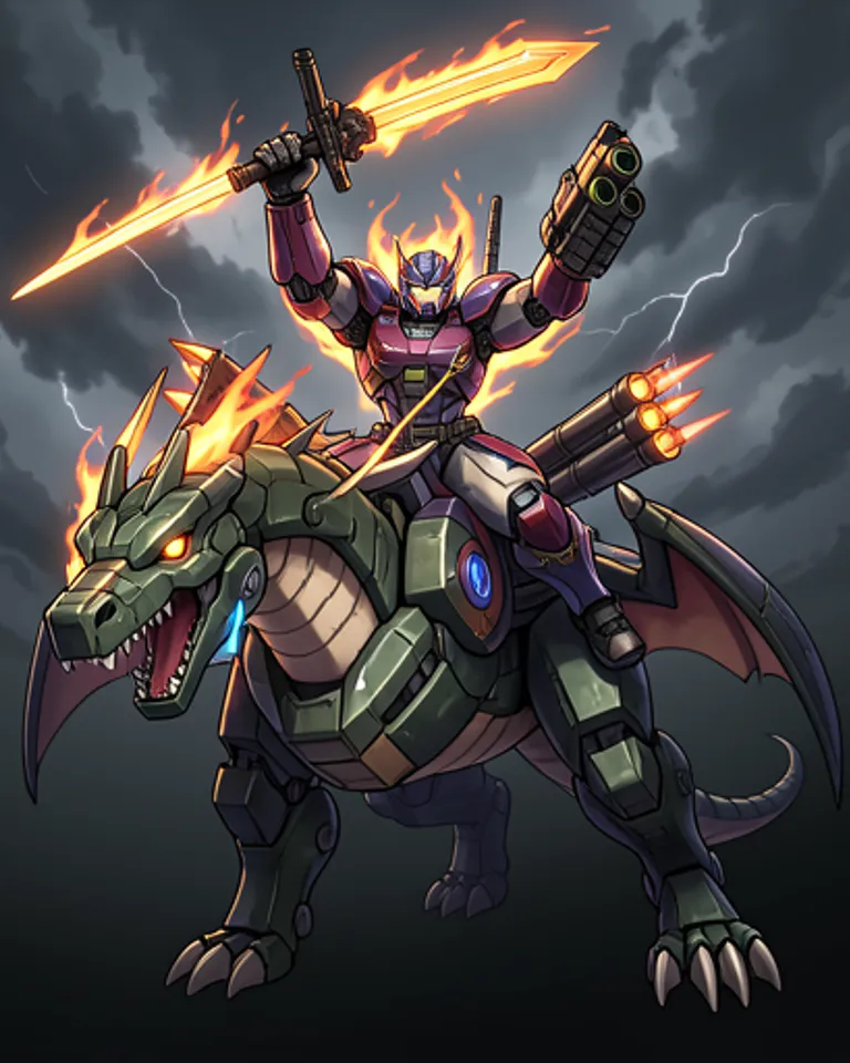 Portrait of Mecha Dragon Rider