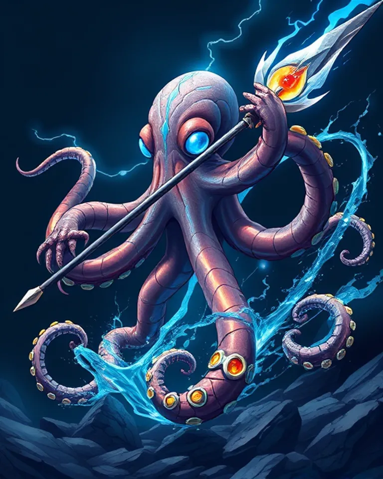 Portrait of Otto the Ocean Spirit Octopus