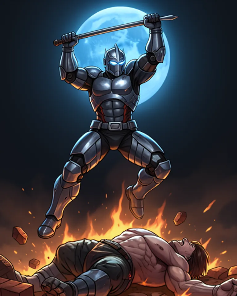 Portrait of Armored adamantium guy