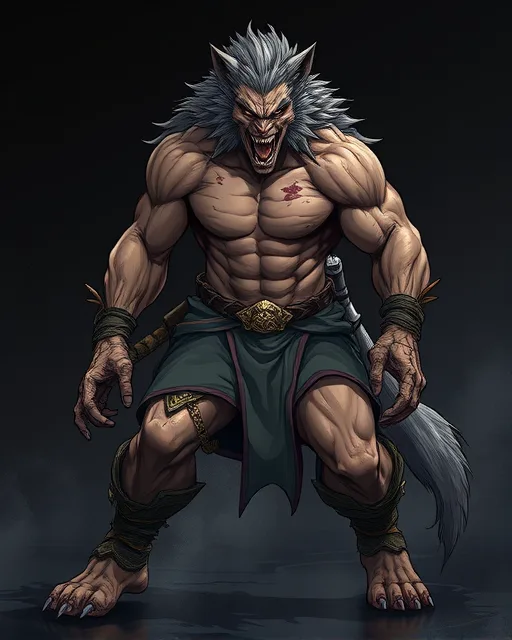 Portrait of Wild Werewolf