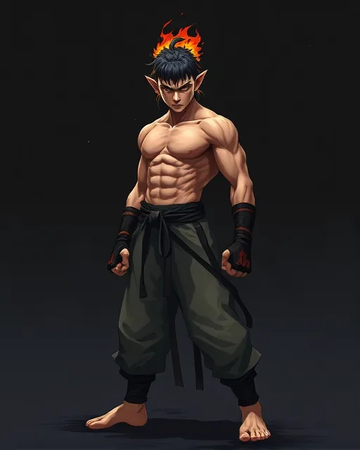 Portrait of Burning Fighter