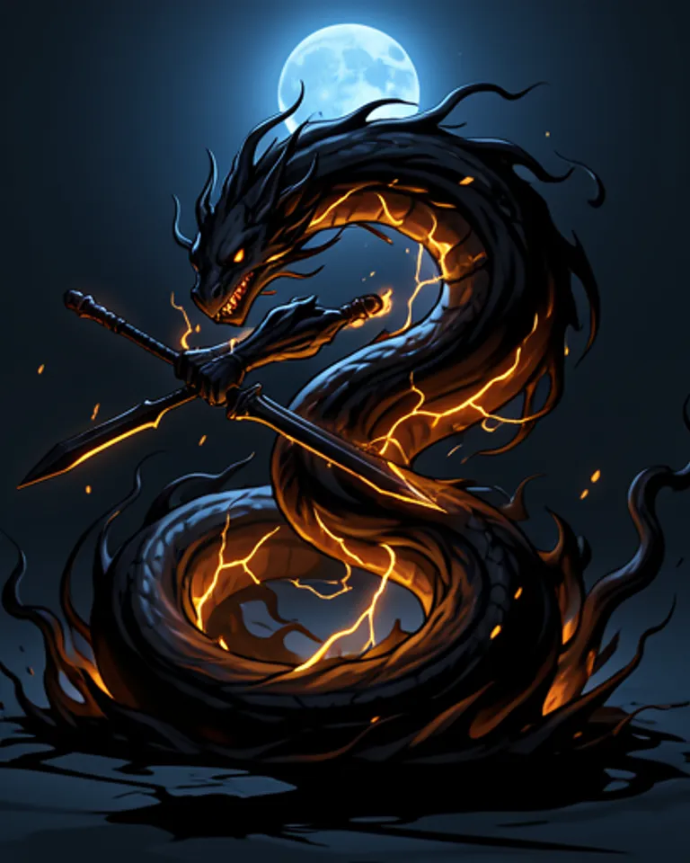 Portrait of Inhuman massive smoke dragon shade