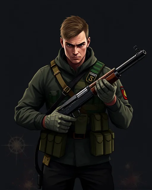 Portrait of Tired Soldier