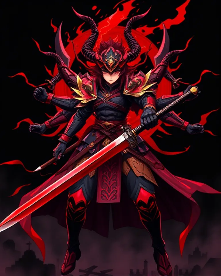 Portrait of The Crimson Shogun.