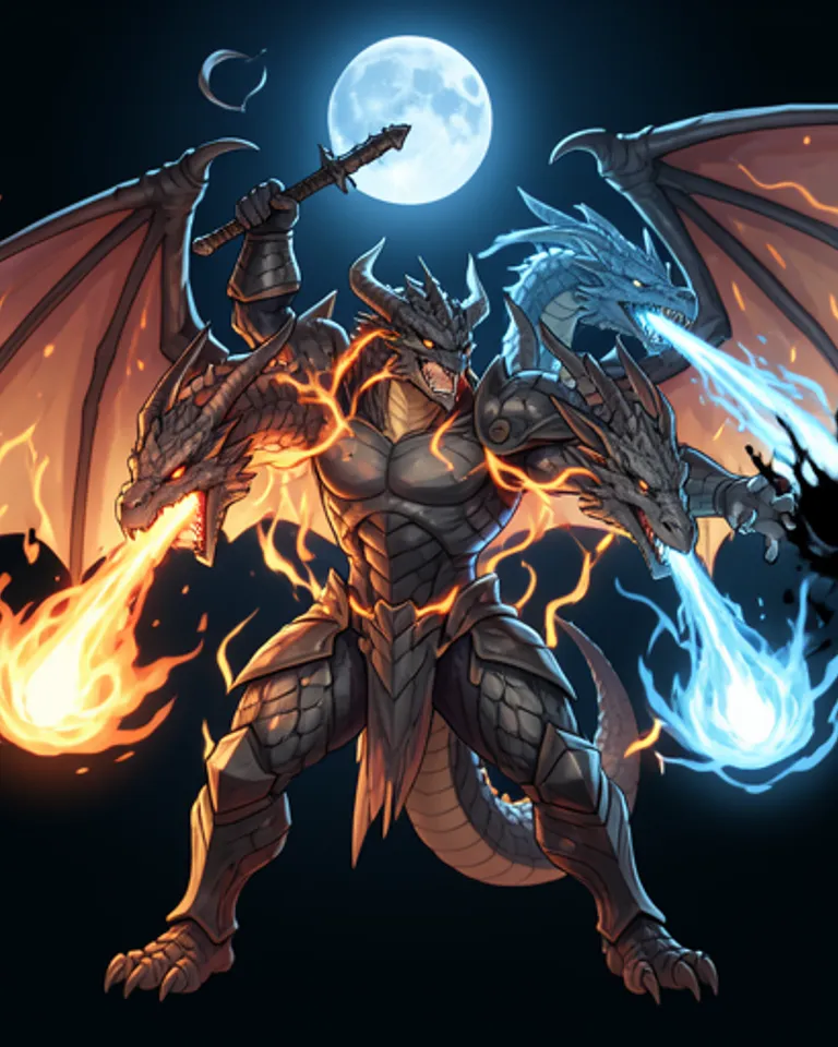 Portrait of Child of Tiamat, Chromatic Dragon