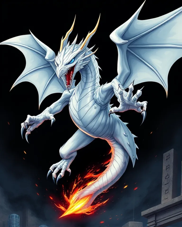 Portrait of Blue-Eyes White Dragon