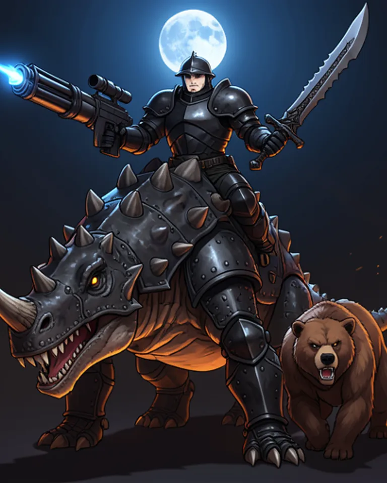 Portrait of Dinosaur Rider Anchlevus