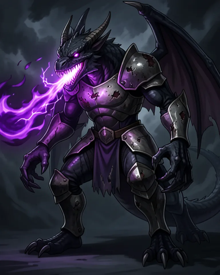 Portrait of Black dragonkin of hate