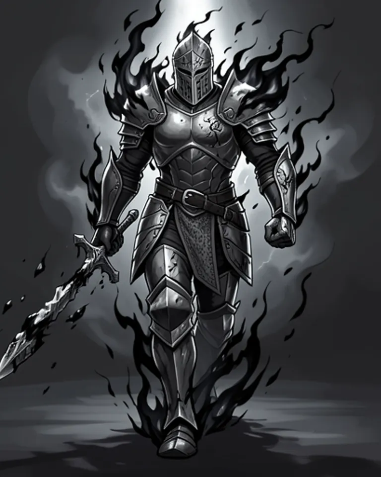 Portrait of Weathered Knight