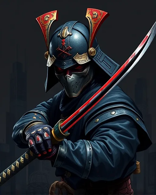 Portrait of Blood Samurai
