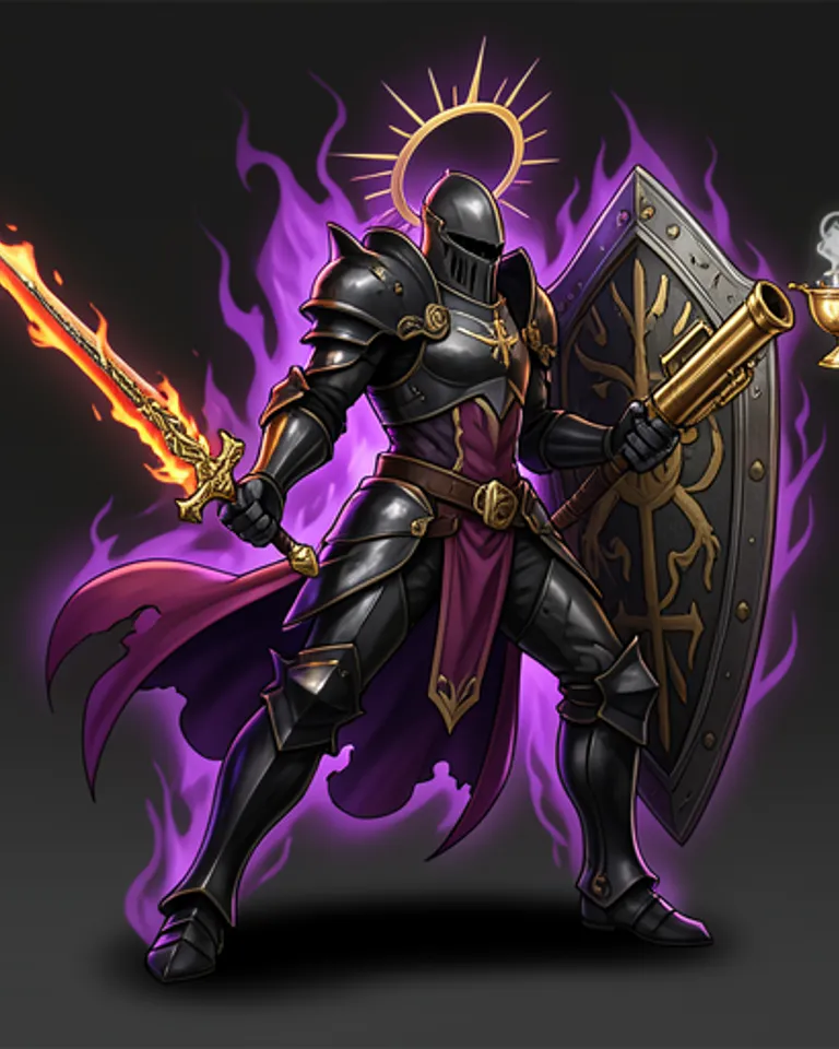 Portrait of Unholy saint cannon armord paladin