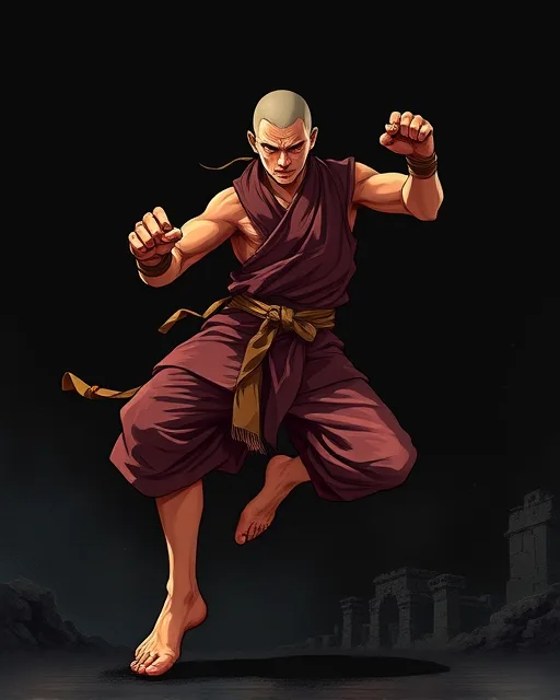 Portrait of Hungry Monk