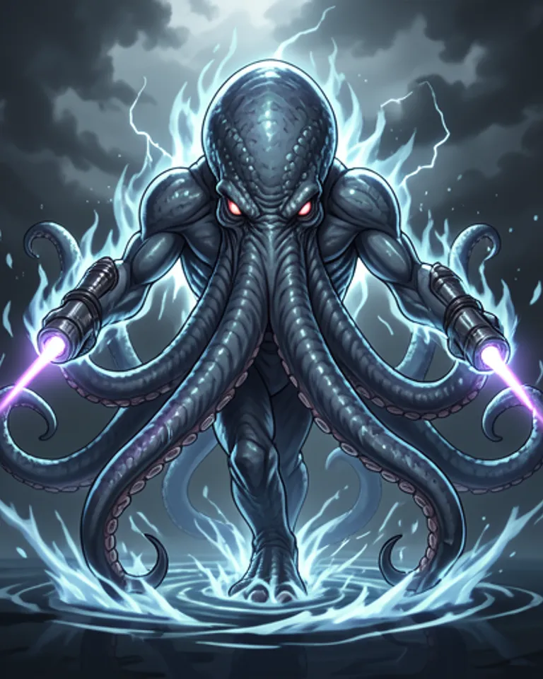 Portrait of Leviathan eldritch energy kraken