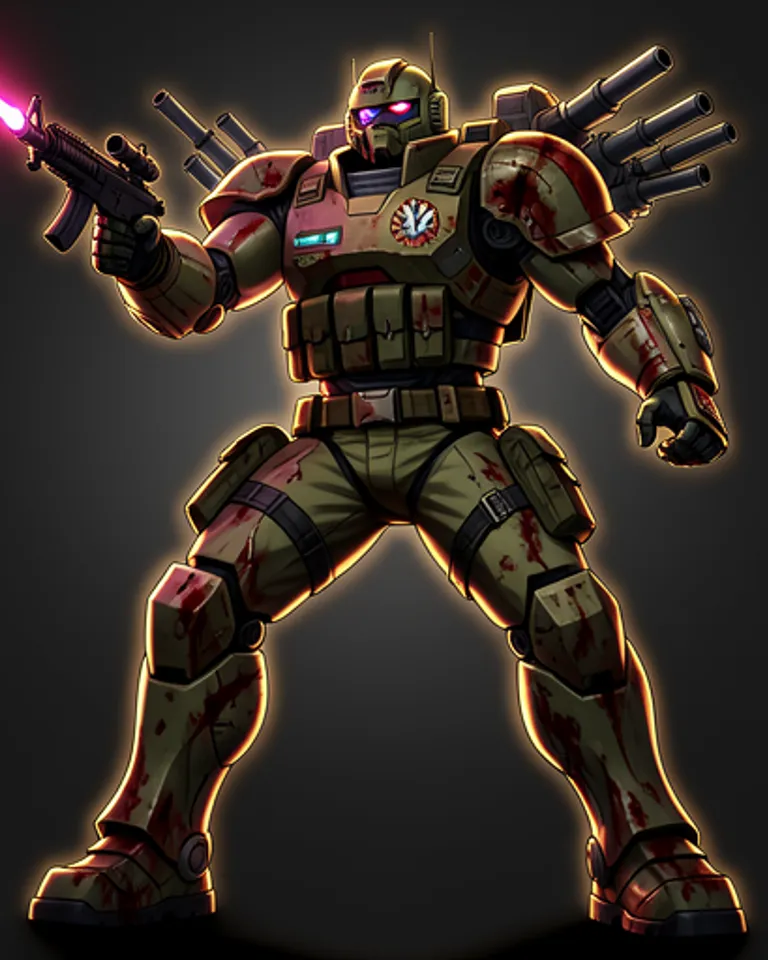Portrait of Powerful mecha hunter