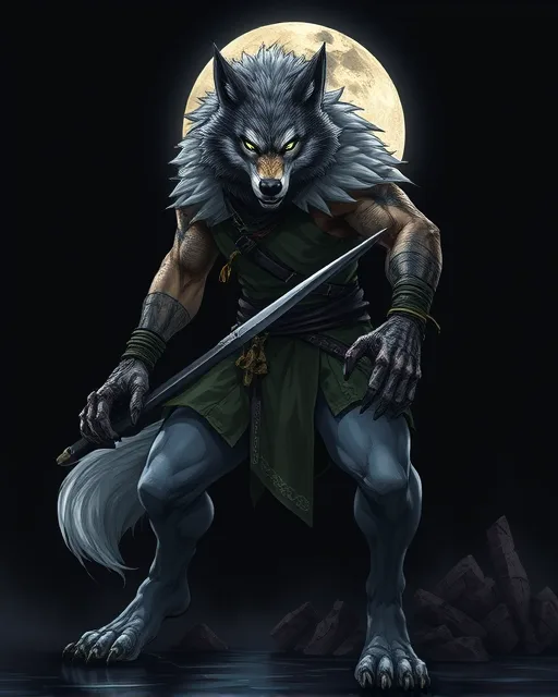 Portrait of Moon Werewolf
