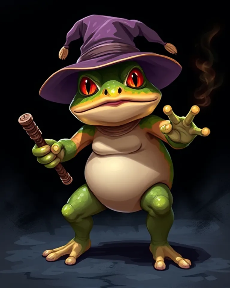 Portrait of Hypno Toad with a hat