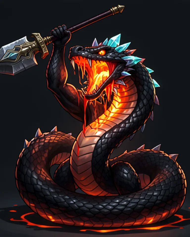 Portrait of The Crowned Serpent-Lord, Hizzoko