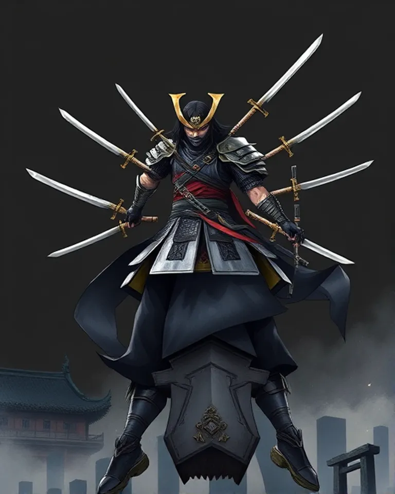 Portrait of Quadruple samurai